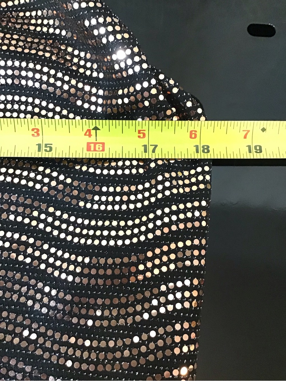 260 Halter Top w/ Dramatic Cowl neckline Pointed V Shape  with Gold Sequin Trim - Picture 7 of 8